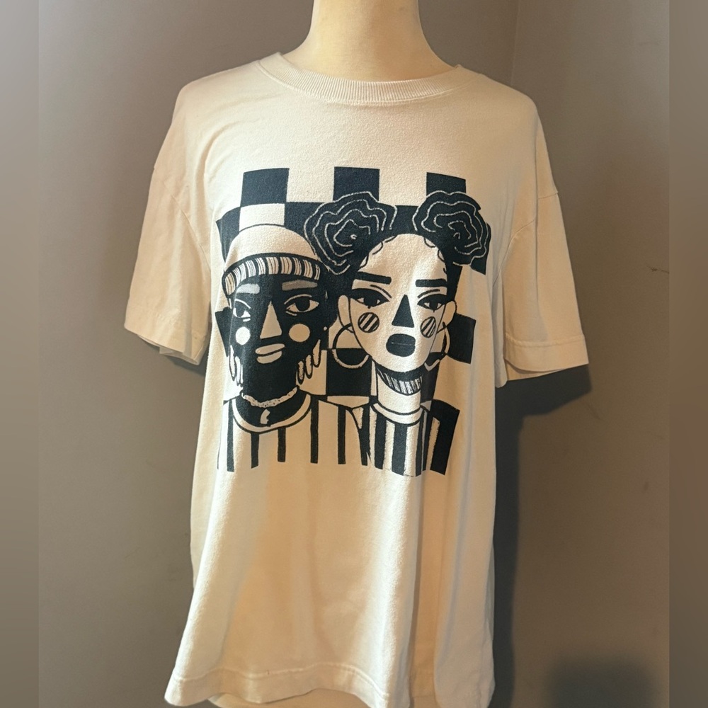 Black History Month Graphic Tee cream and black size large